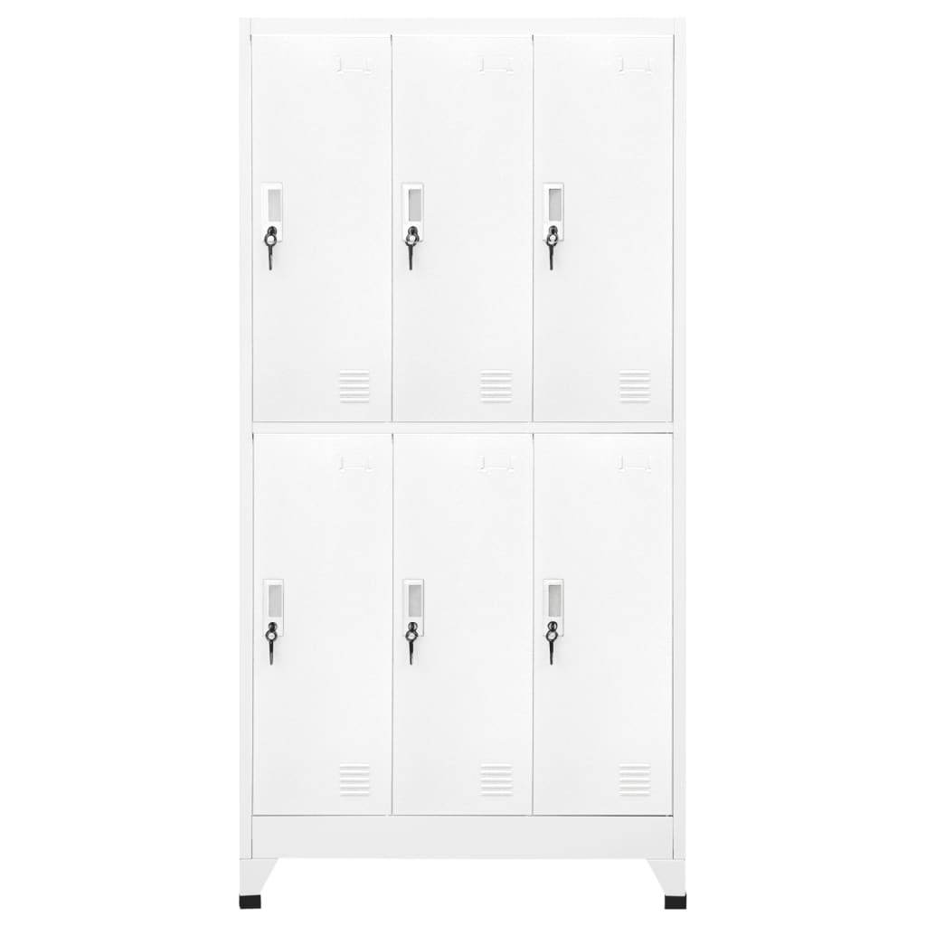 Locker Cabinet with 6 Compartments Steel 90x45x180 cm Grey