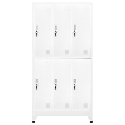 Locker Cabinet with 6 Compartments Steel 90x45x180 cm Grey