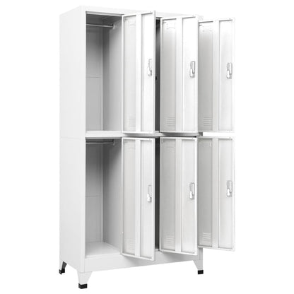 Locker Cabinet with 6 Compartments Steel 90x45x180 cm Grey