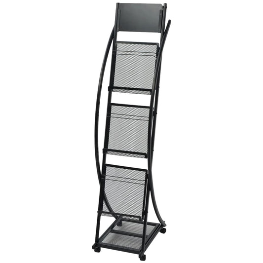 Magazine Rack 40x32x131 cm Black A4