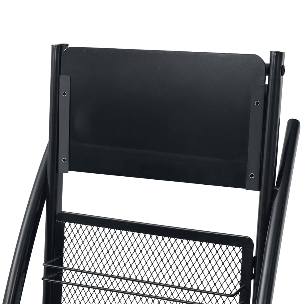 Magazine Rack 40x32x131 cm Black A4