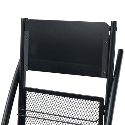 Magazine Rack 40x32x131 cm Black A4