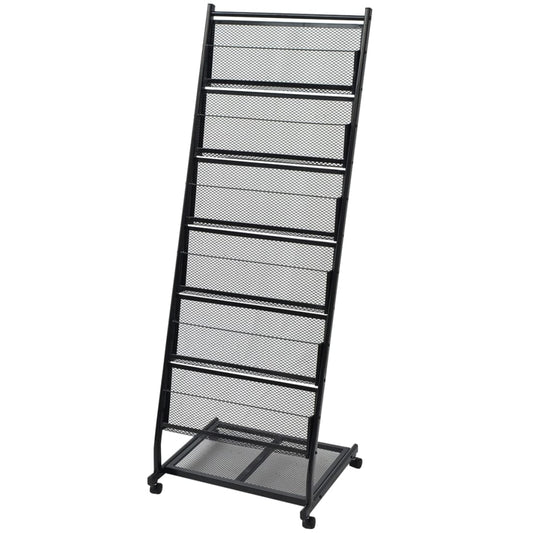 Magazine Rack 47.5x43x133 cm Black A4