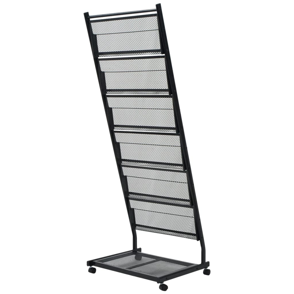 Magazine Rack 47.5x43x133 cm Black A4