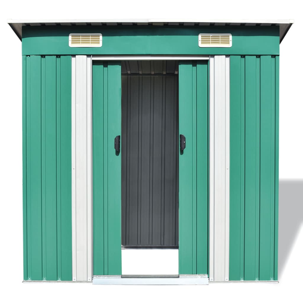 Garden Shed Green Metal