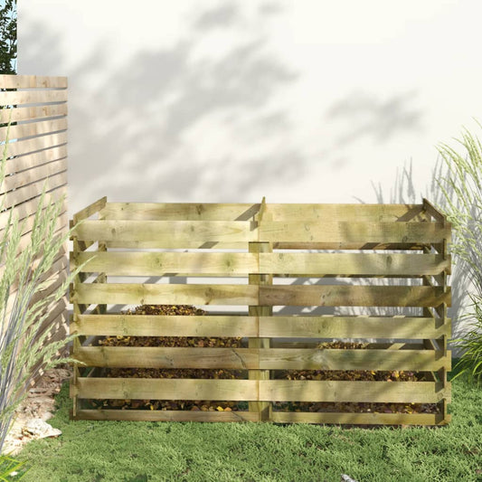 Slatted Compost Bin Impregnated Pinewood 160x80x58 cm