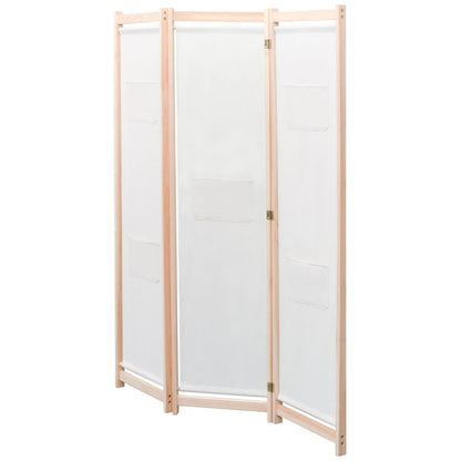 3-Panel Room Divider Cream 120x170x4 cm Fabric