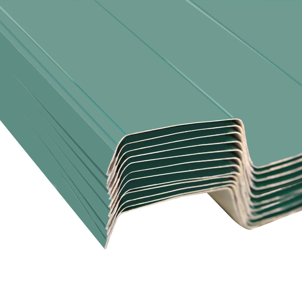 Roof Panels 12 pcs Galvanised Steel Green