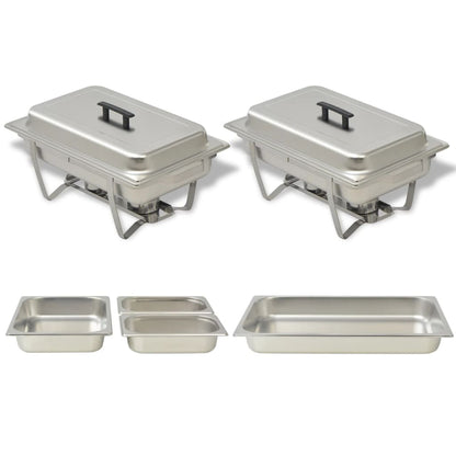 2 Piece Chafing Dish Set Stainless Steel