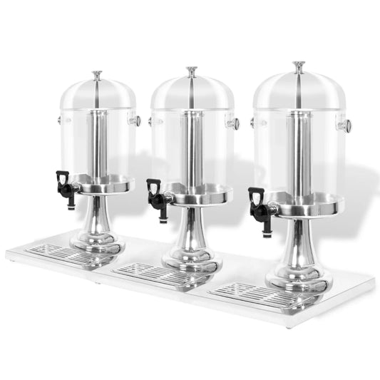 Triple Juice Dispenser Stainless Steel 3 x 8 L