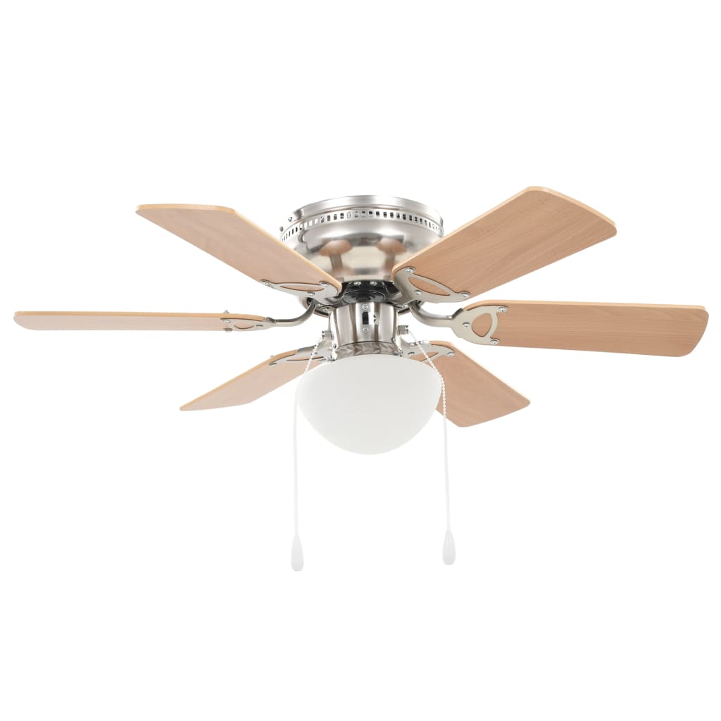 Ornate Ceiling Fan with Light 82 cm Light Brown