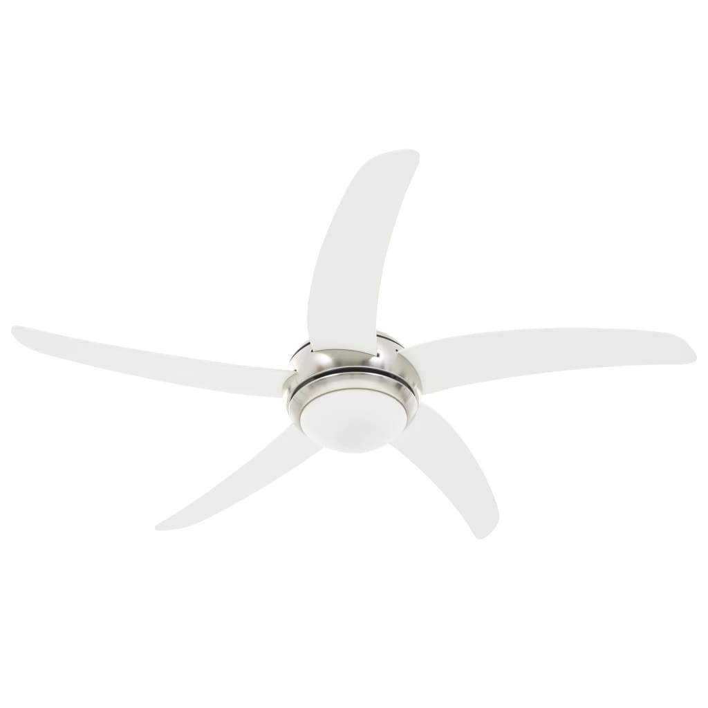 Ornate Ceiling Fan with Light 128 cm White