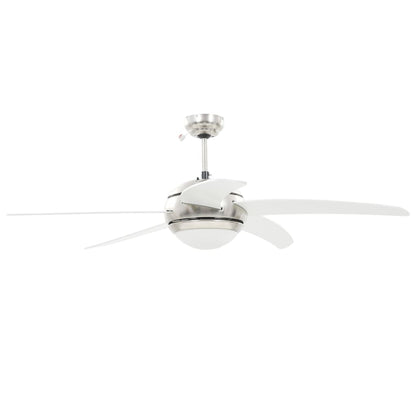 Ornate Ceiling Fan with Light 128 cm White