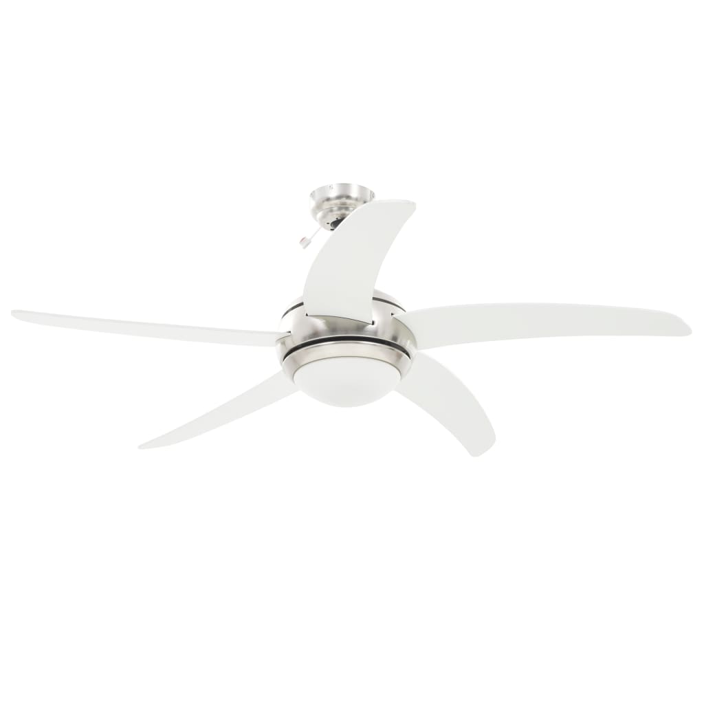 Ornate Ceiling Fan with Light 128 cm White