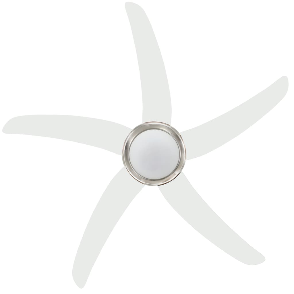 Ornate Ceiling Fan with Light 128 cm White