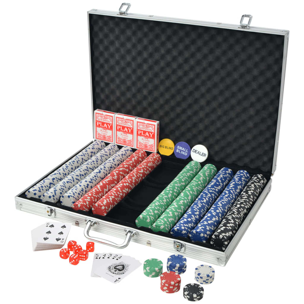 Poker Set with 1000 Chips Aluminium