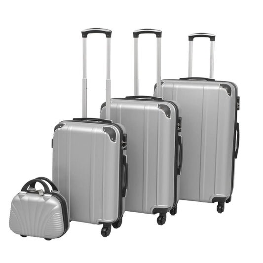 Four Piece Hardcase Trolley Set Silver