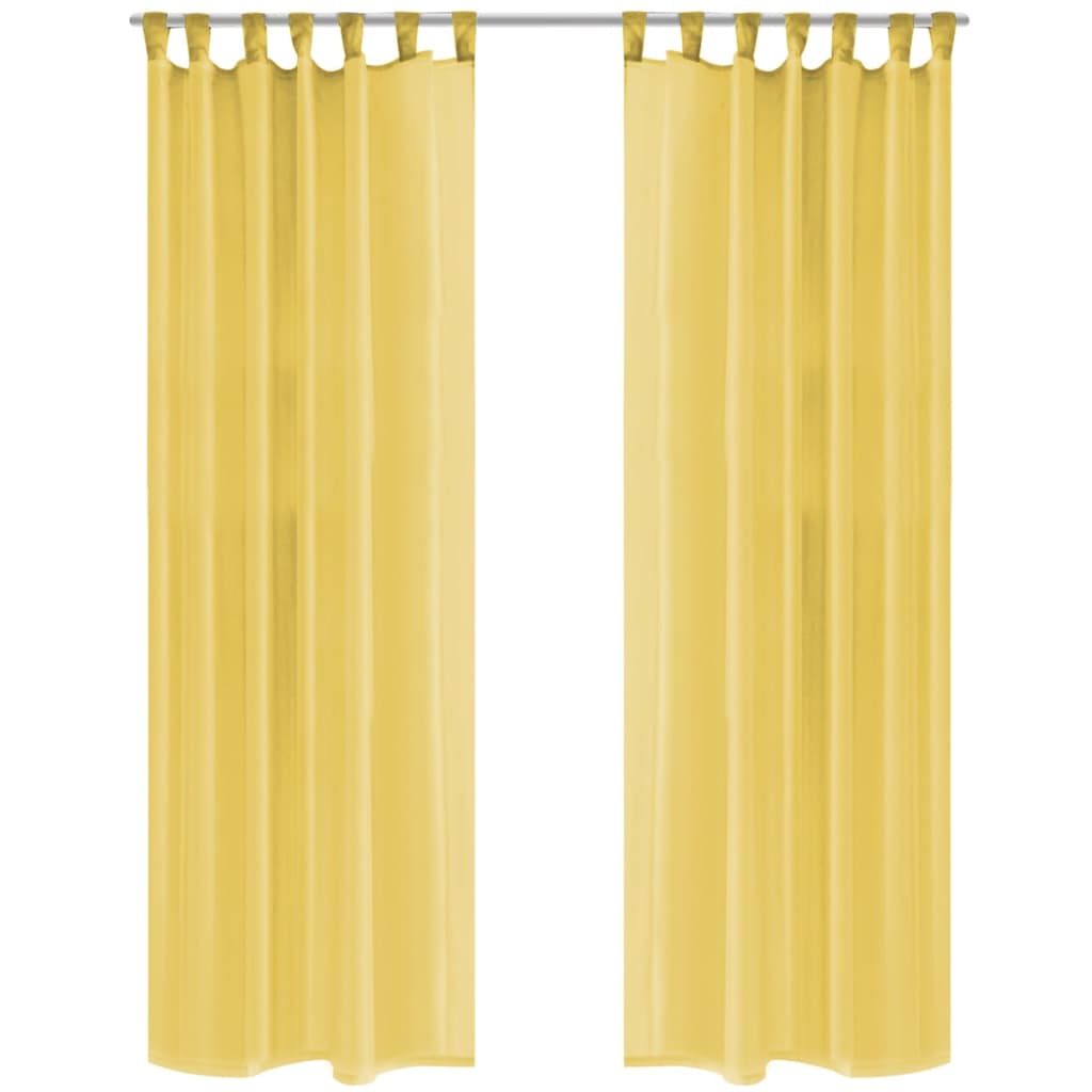 Voile Curtains 2 pcs 140x245 cm Yellow