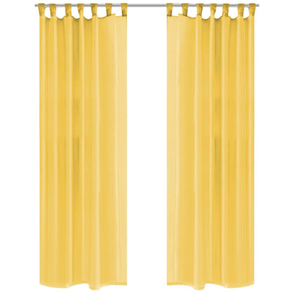 Voile Curtains 2 pcs 140x245 cm Yellow