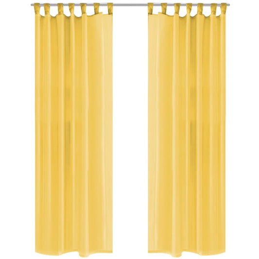 Voile Curtains 2 pcs 140x245 cm Yellow