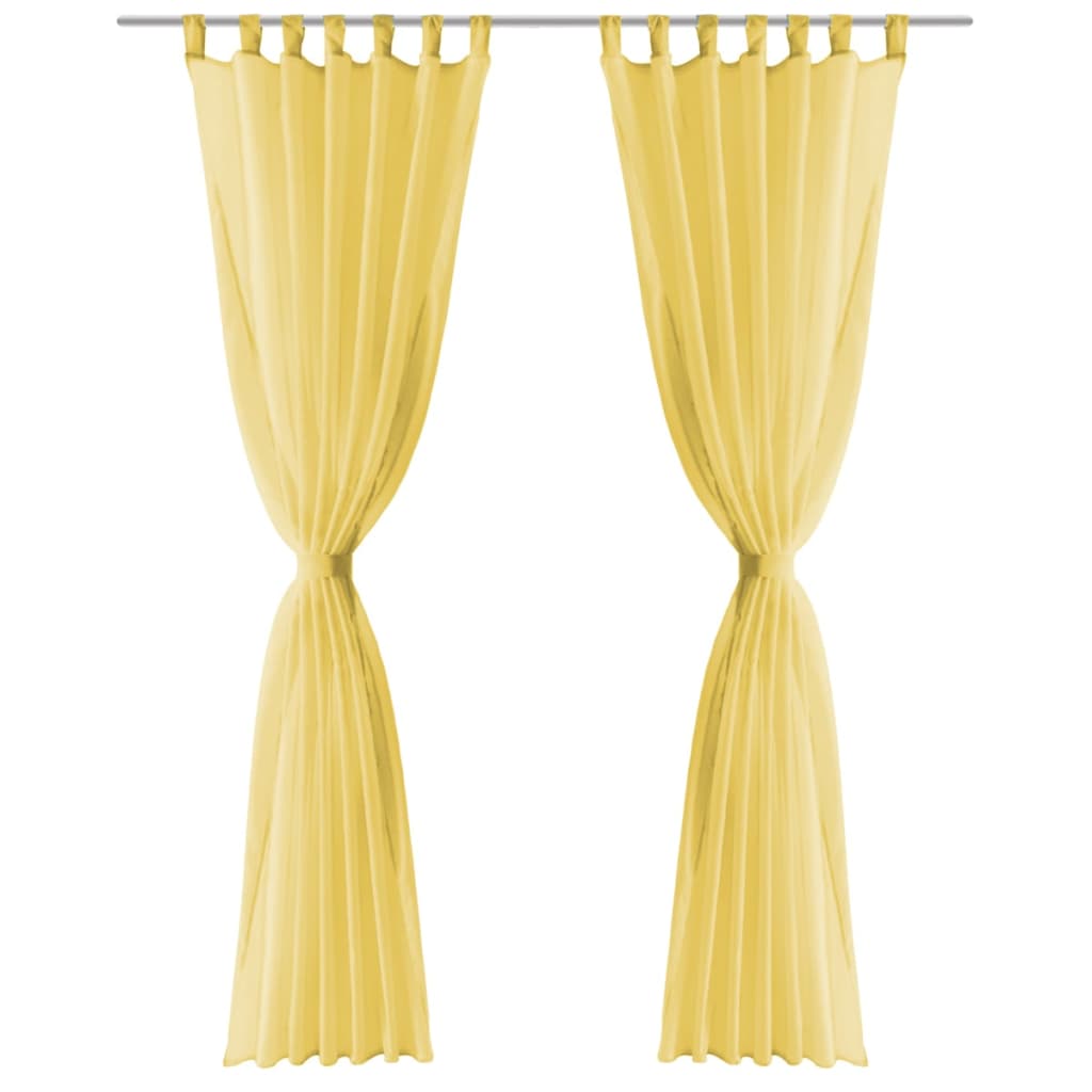 Voile Curtains 2 pcs 140x245 cm Yellow