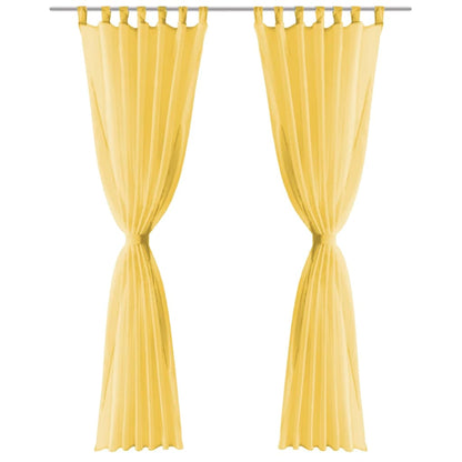 Voile Curtains 2 pcs 140x245 cm Yellow