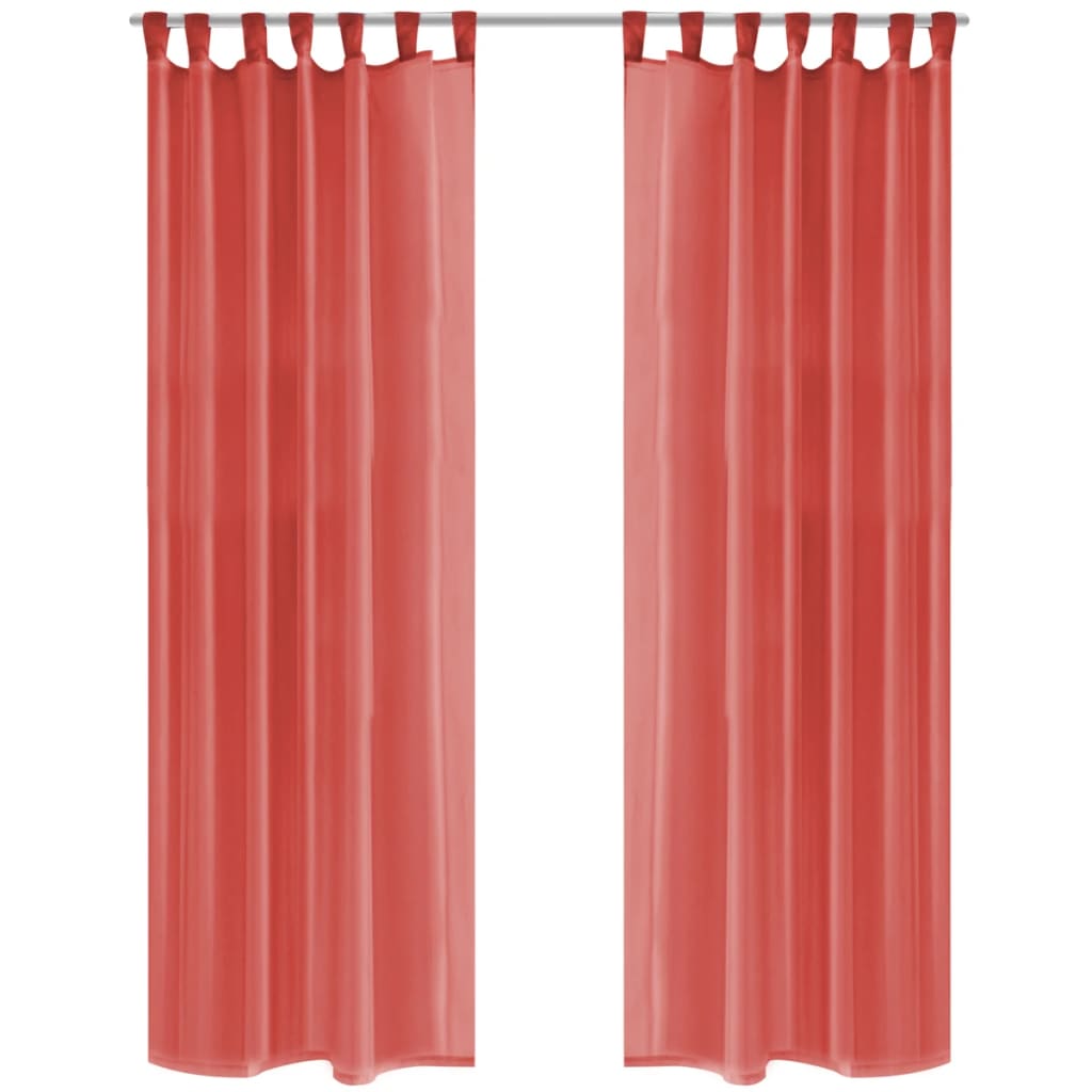 Voile Curtains 2 pcs 140x225 cm Red