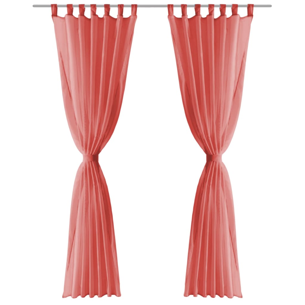 Voile Curtains 2 pcs 140x225 cm Red