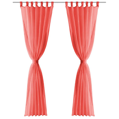 Voile Curtains 2 pcs 140x225 cm Red