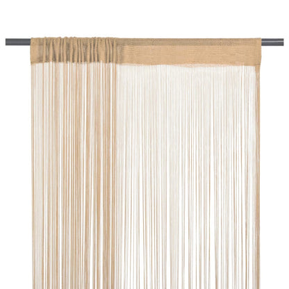 String Curtains 2 pcs 100x250 cm Beige