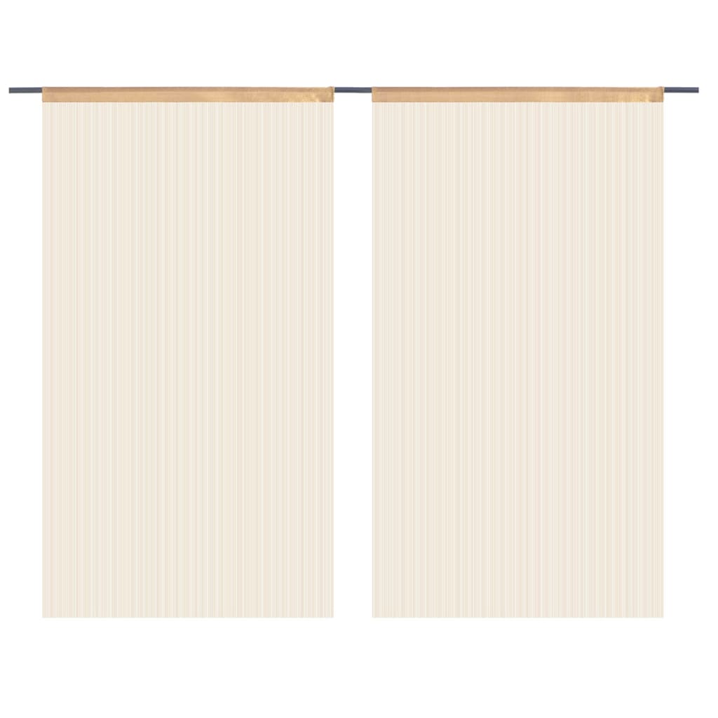 String Curtains 2 pcs 100x250 cm Beige