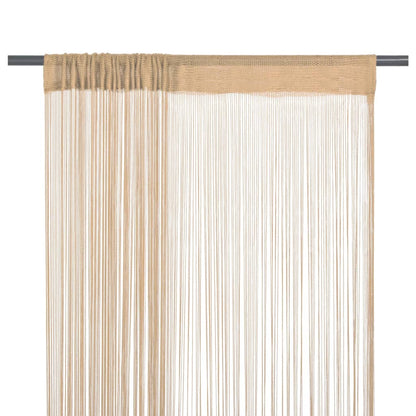 String Curtains 2 pcs 140x250 cm Beige