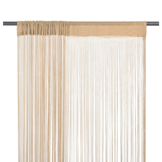 String Curtains 2 pcs 140x250 cm Beige