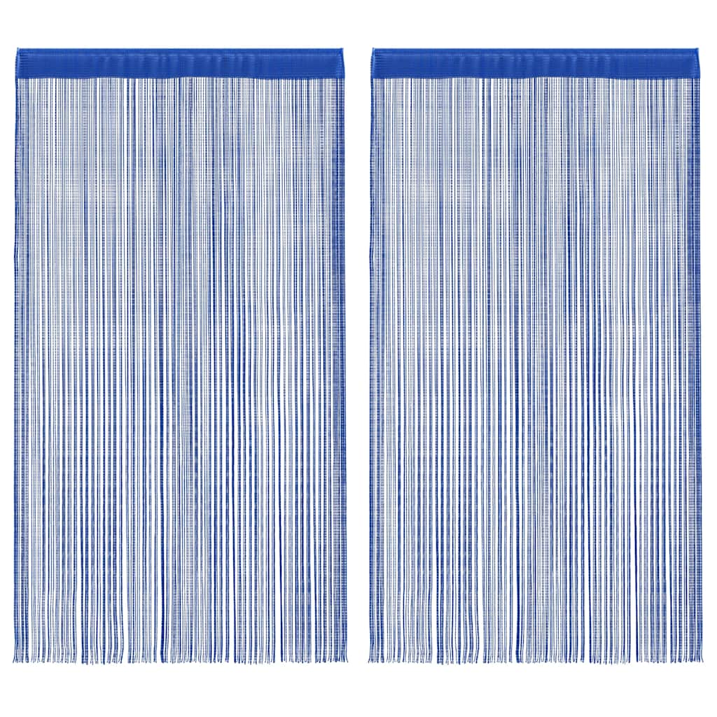 String Curtains 2 pcs 100x250 cm Blue