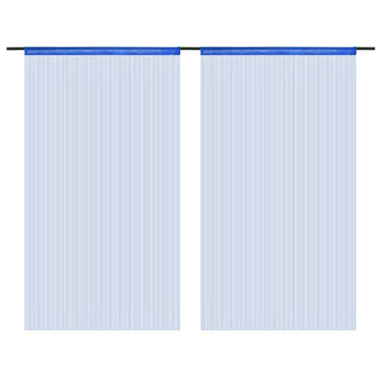 String Curtains 2 pcs 100x250 cm Blue