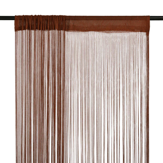 String Curtains 2 pcs 100x250 cm Brown