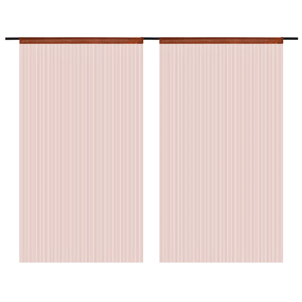 String Curtains 2 pcs 100x250 cm Brown