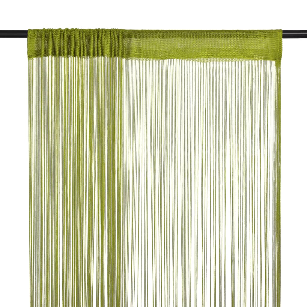 String Curtains 2 pcs 100x250 cm Green