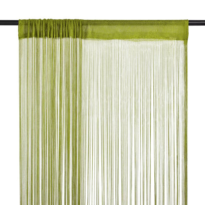 String Curtains 2 pcs 100x250 cm Green