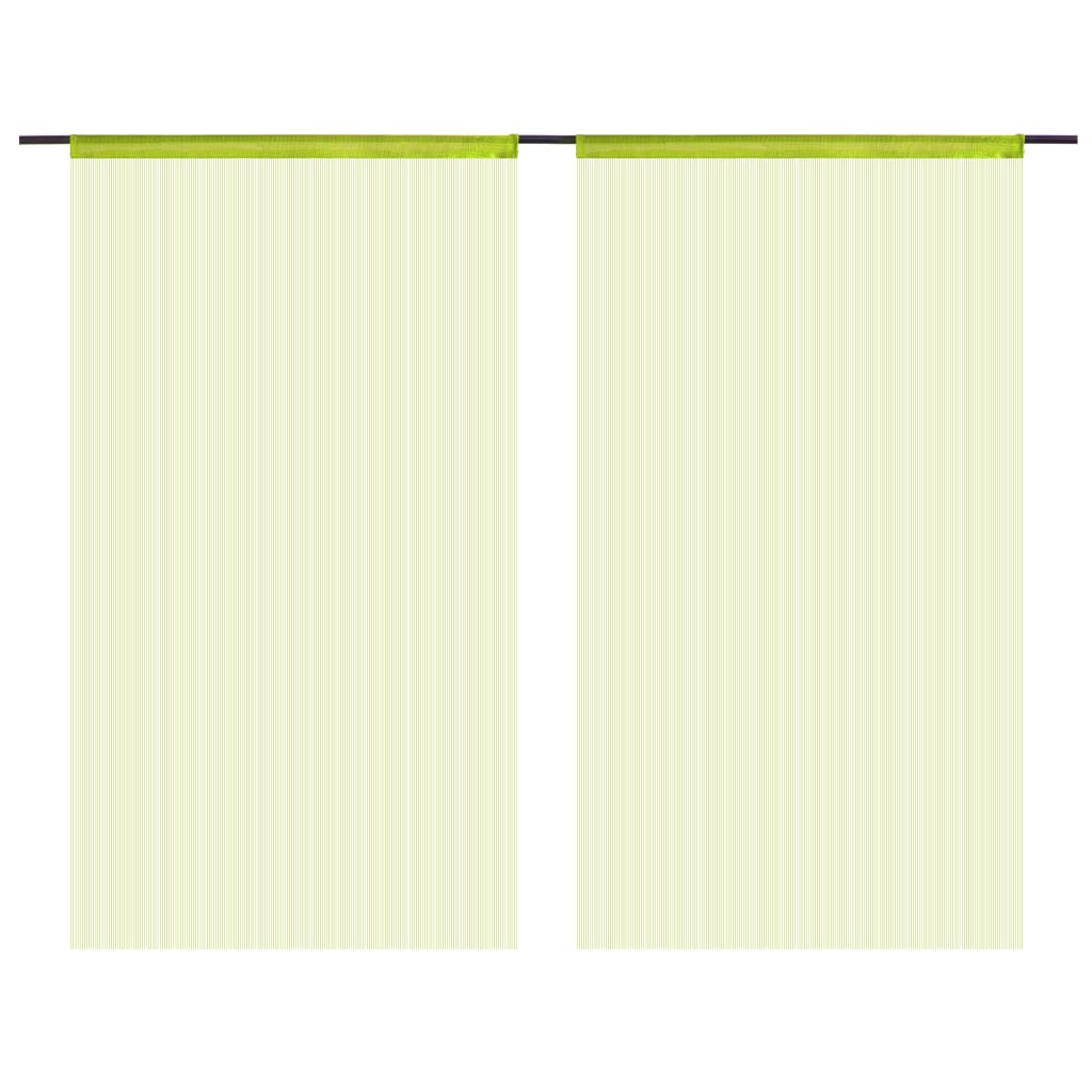 String Curtains 2 pcs 100x250 cm Green