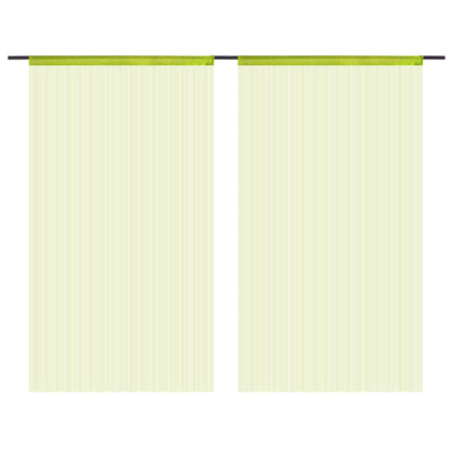 String Curtains 2 pcs 100x250 cm Green