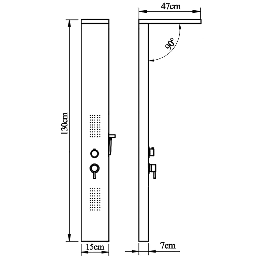 Shower Panel System Stainless Steel Square