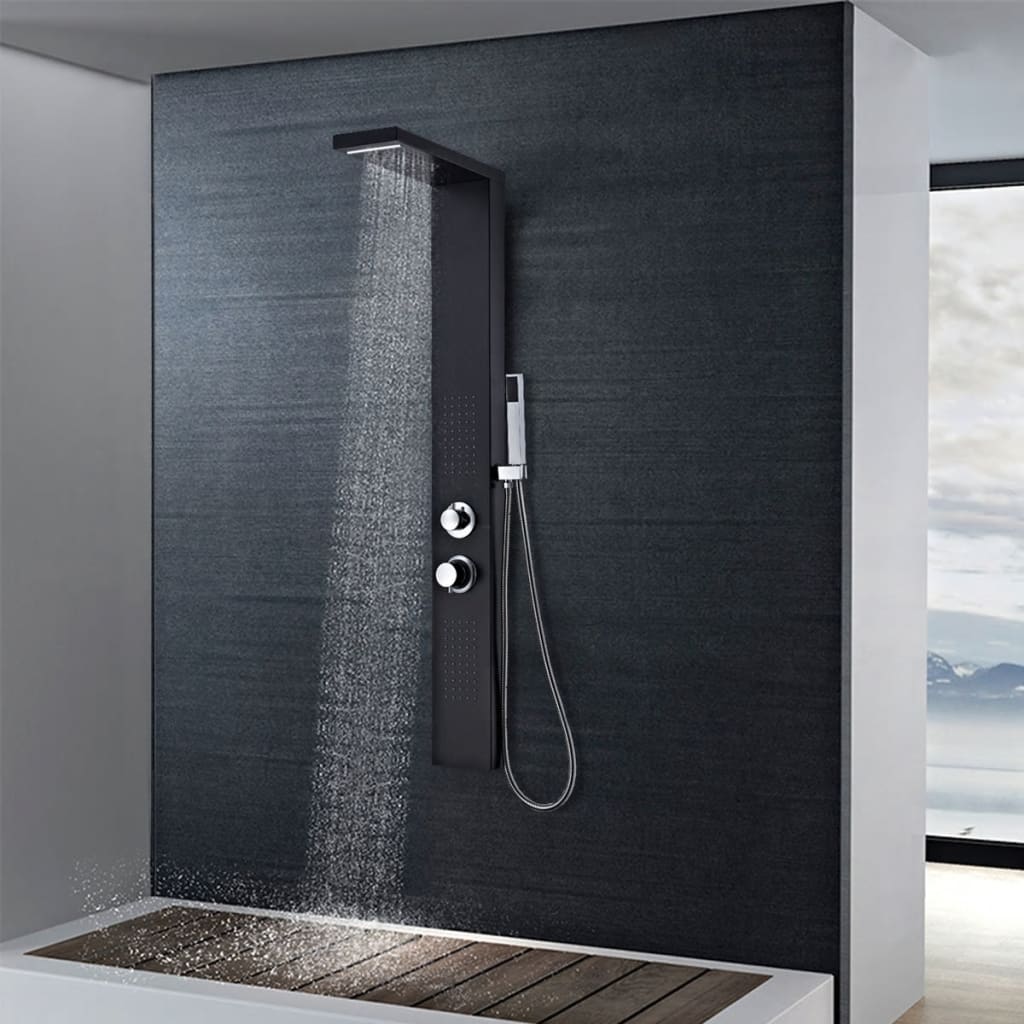 Shower Panel System Aluminium Matte Black