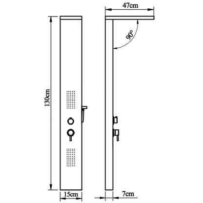 Shower Panel System Aluminium Matte Black