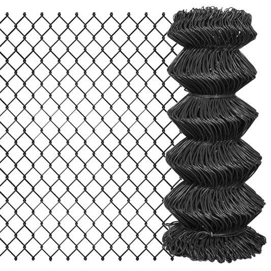 Chain Link Fence Steel 15x0.8 m Grey