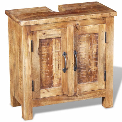 Bathroom Vanity Cabinet with Mirror Solid Mango Wood