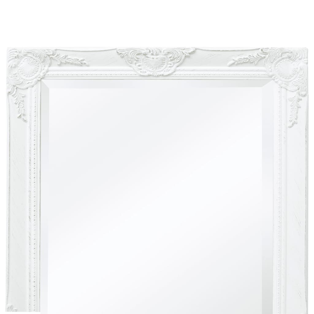 Wall Mirror Baroque Style 100x50 cm White