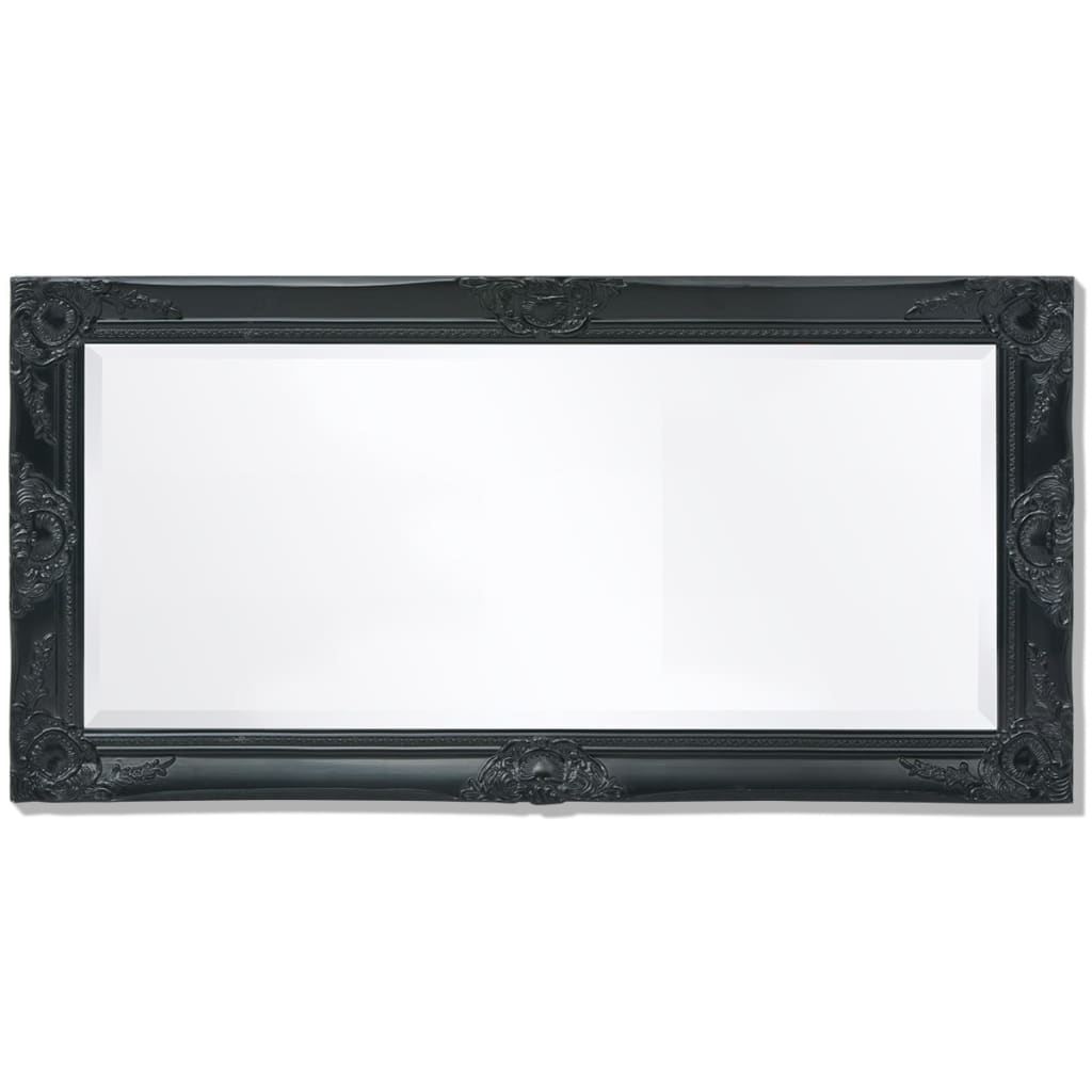 Wall Mirror Baroque Style 100x50 cm Black