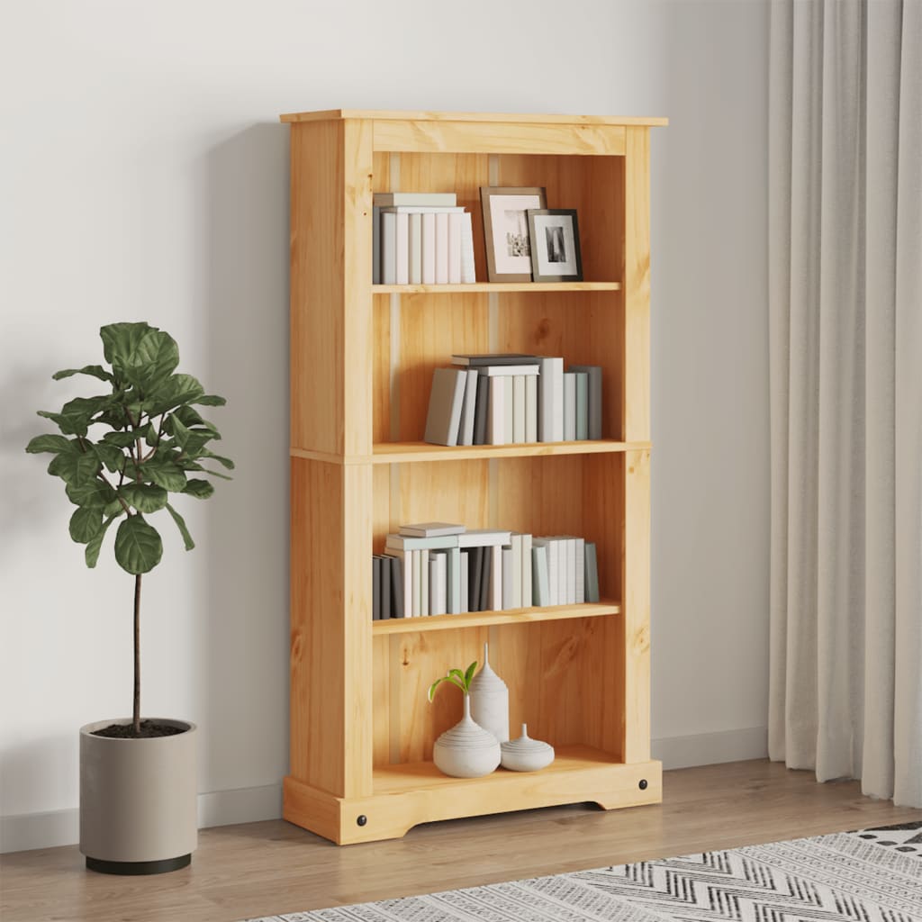 4-Tier Bookcase Mexican Pine Corona Range 80x29x150 cm