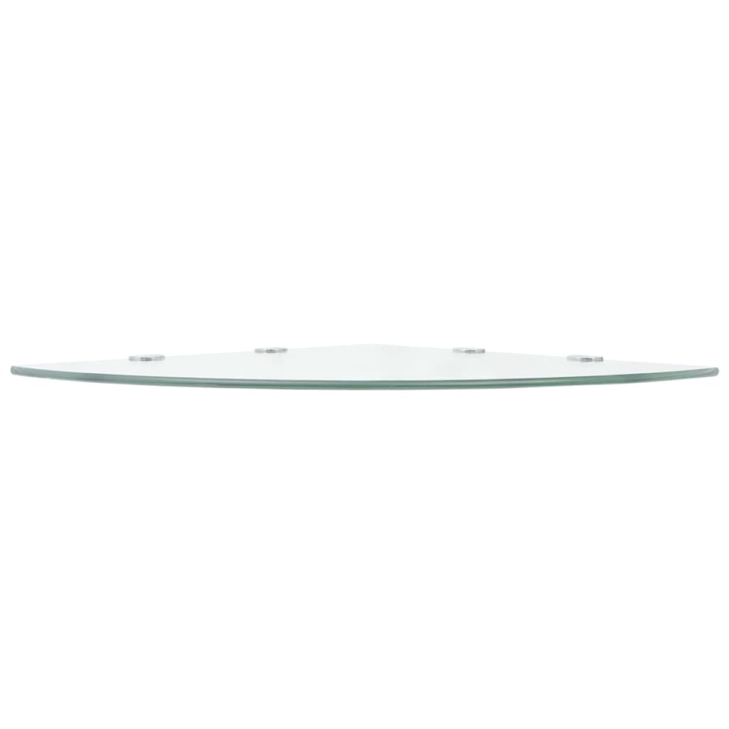 Corner Shelf with Chrome Supports Glass Clear 45x45 cm